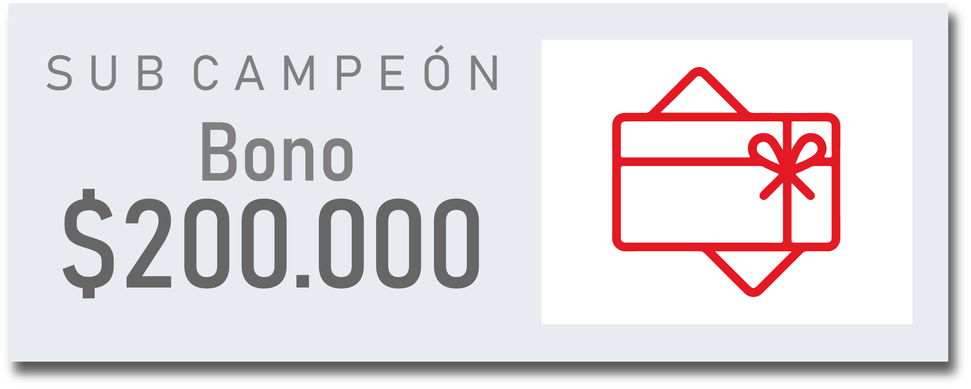 Sub campeón: bono de 200.000