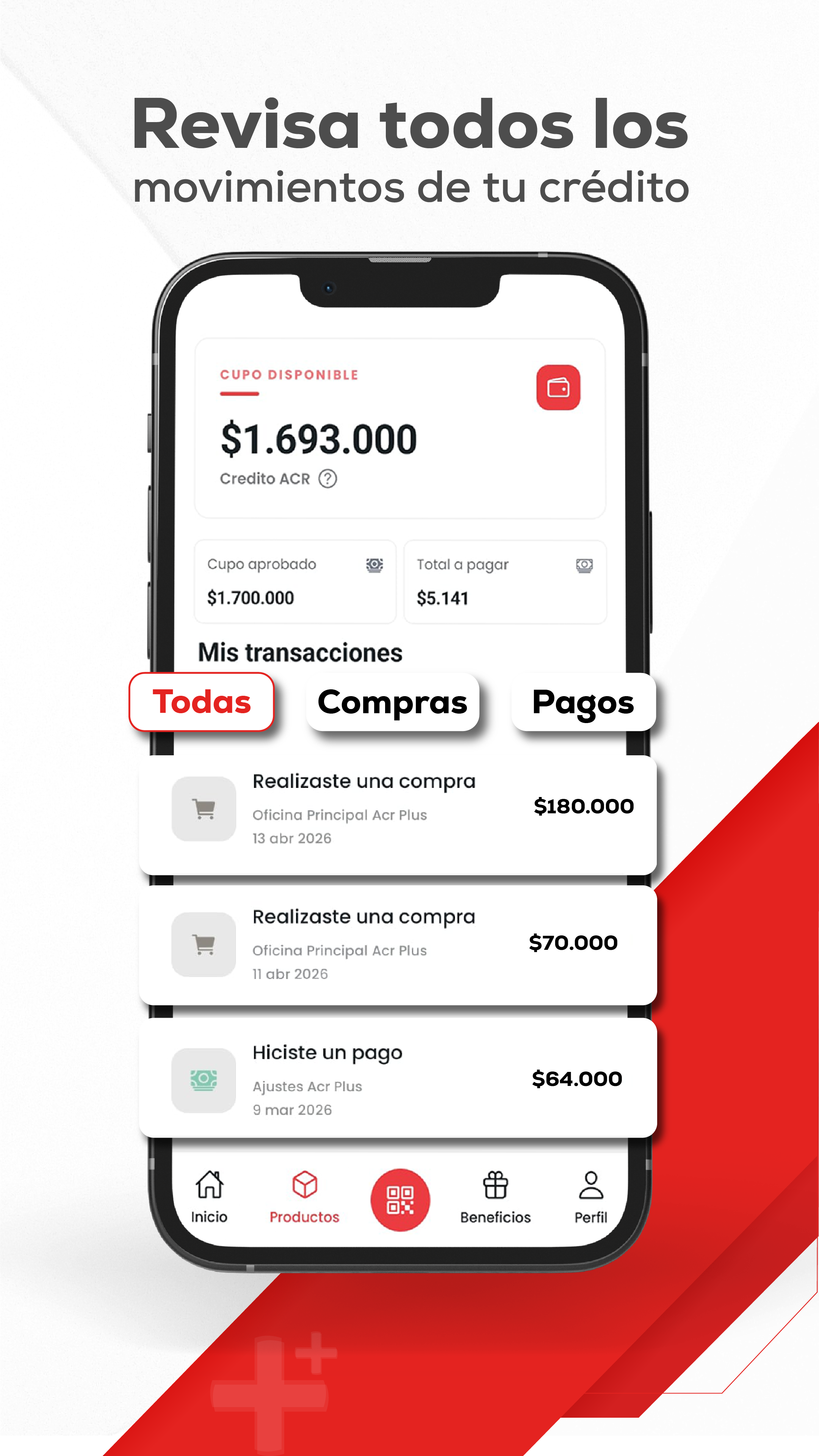 Revisa todos los movimientos de tu credito