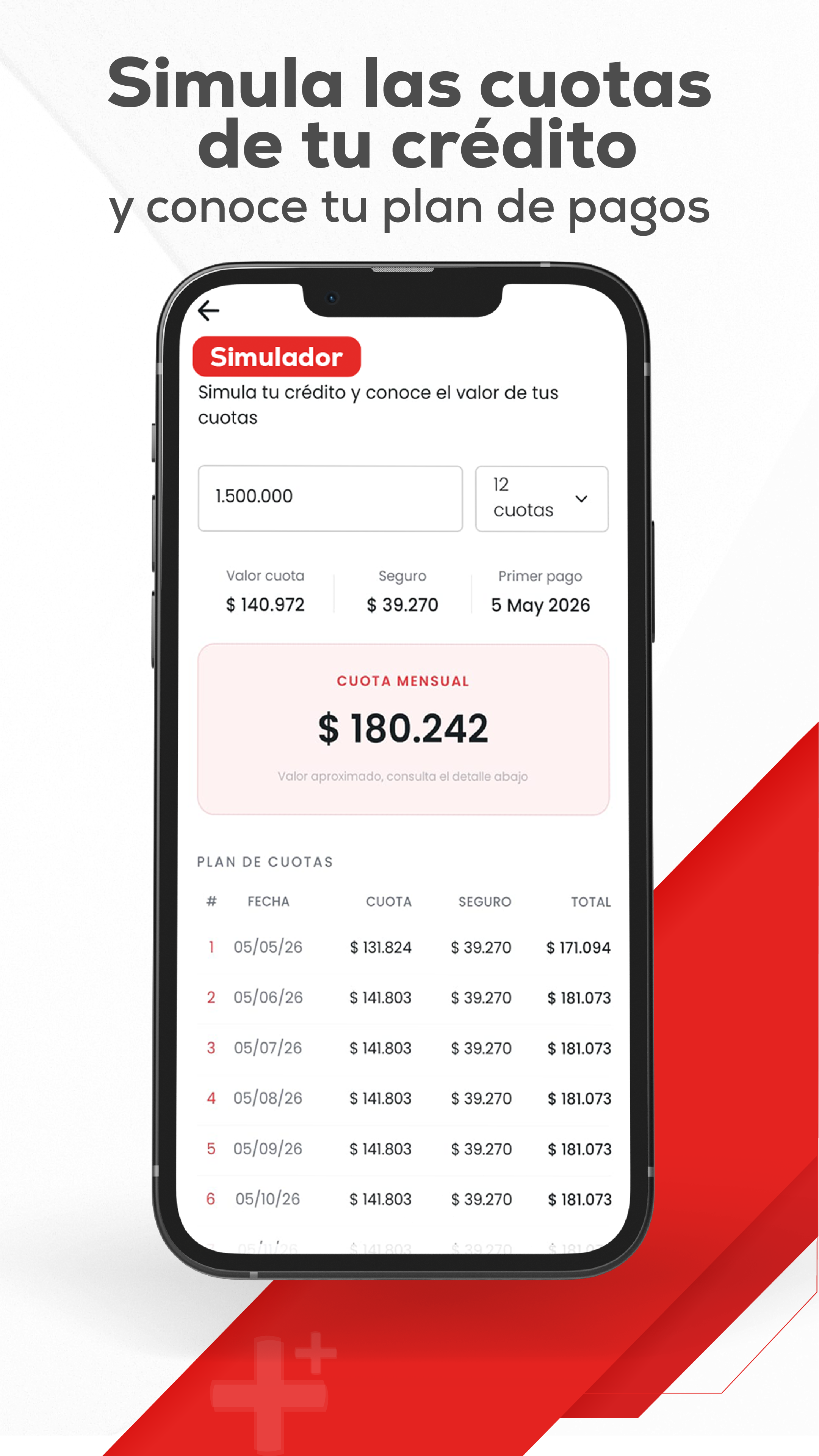 Simula las cuotas de tu credito